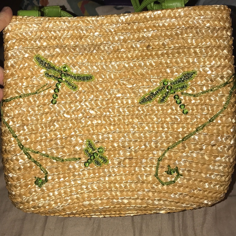 Super Cute dragonfly straw purse NWOT